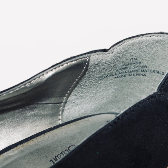 Women’s Madeline Stuart Amanda Heels, Black Suede-like, Studded Toes, Size 11M - Picture 5 of 7